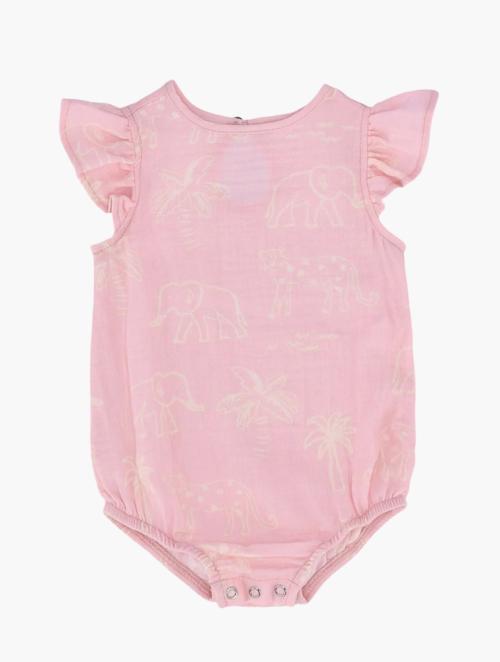 Keedo Infants Pink Doodle Muslin Babygrow