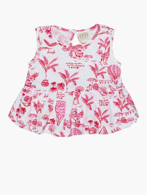 Keedo Infants Pink Tropical Party Dress