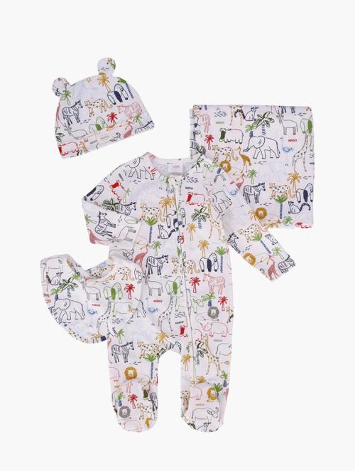 Keedo Infants Cream African Doodle Starter Kit Babygrow Set