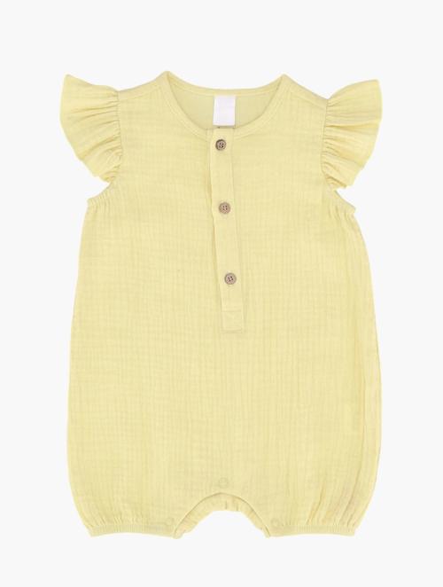 Keedo Infants Yellow Corn Flower Muslin Babygrow