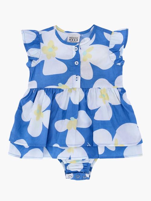 Keedo Infants Blue Royal Blooms Babygrow