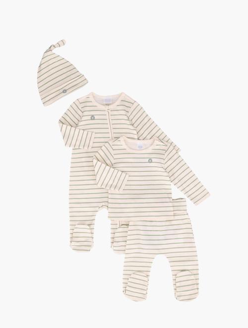 Keedo Infants Cream Stripe Organic Got You Covered Kit