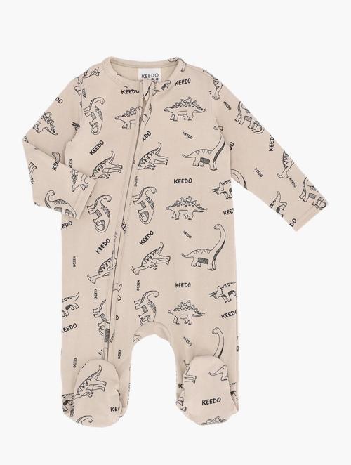 Keedo Infants Silver Jungle Dino Babygrow