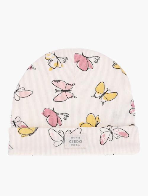 Keedo Baby Cream Vintage Butterfly Beanie