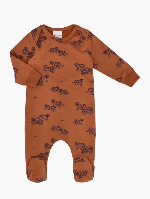 Keedo Infants Rust Sierra Tiger Studded Babygrow