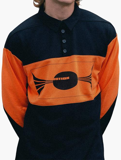 Labelrail Black & Orange Graphic Long Sleeve Golfer