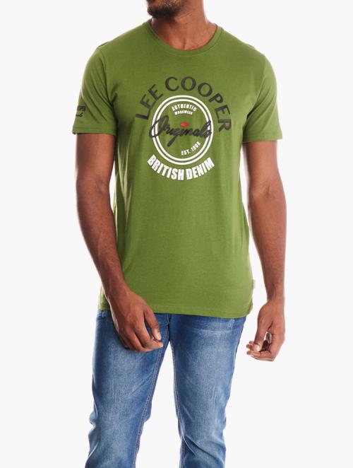 Lee Cooper Green Dean Circle Print T-Shirt