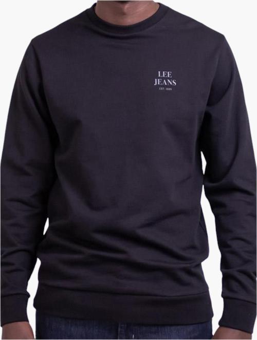 Lee Black Fine Logo Crewneck
