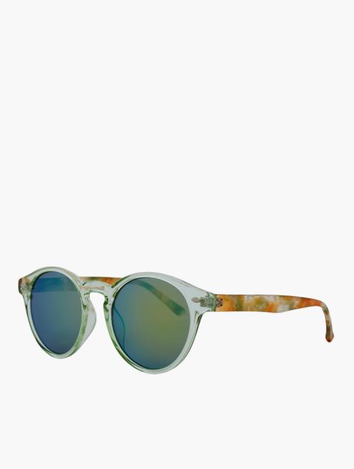 Le Specs Blue & Multicolour Round Sunglasses