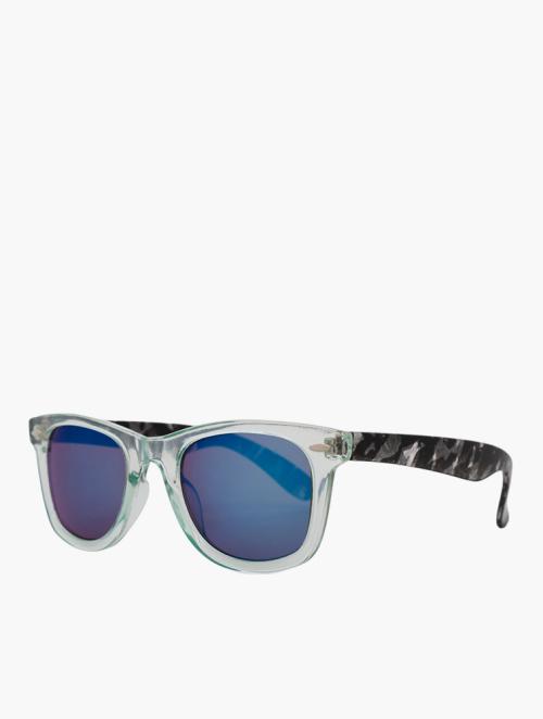 Le Specs Blue & Multicolour Square Sunglasses