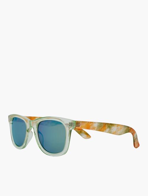 Le Specs Blue & Multicolour Square Sunglasses