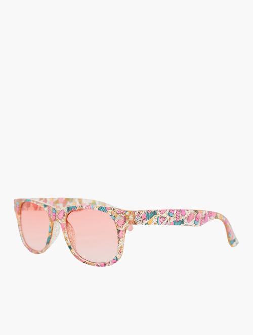 Le Specs Pink & Multicolour Wayfarer Sunglasses