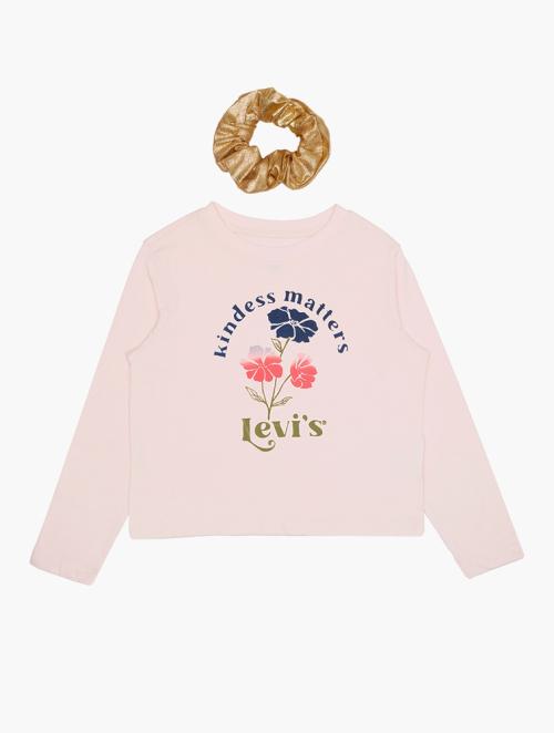 Levi's Potpourri Long Sleeve Tee & Scrunchie Set