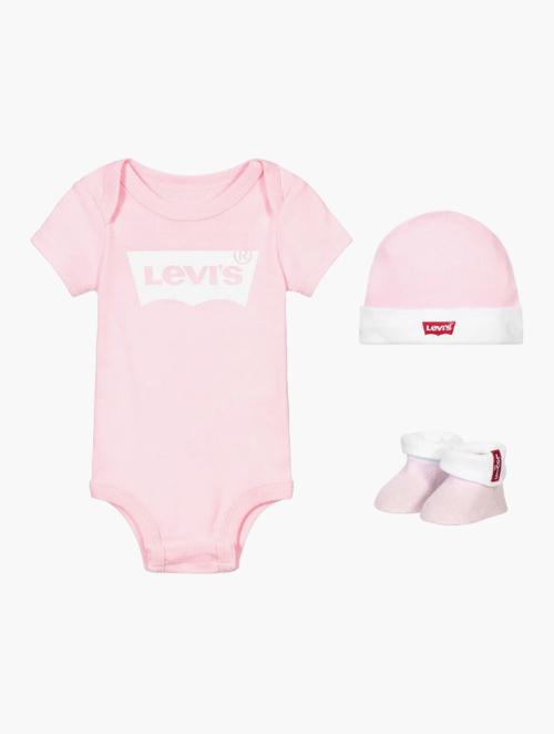 Levi's Fairytale Logo Bodysuit & Cap & Booties Set