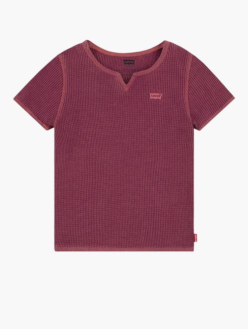 Levi's Rhododendron Waffle Notch Neck Top