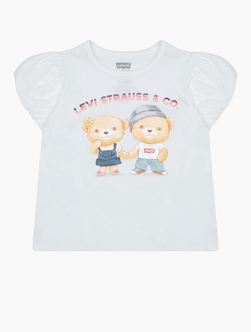 Levi's Bright White Bear Bubble Sleeve Top