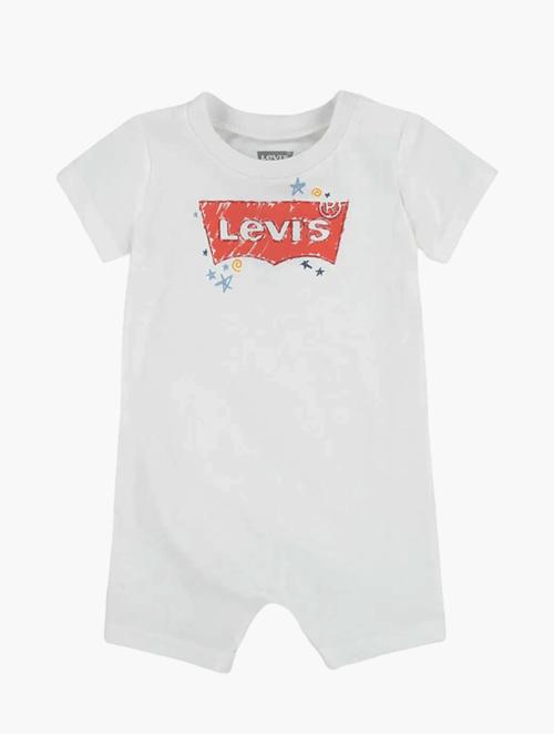 Levi's Bright White Logo Short Sleeve Romper