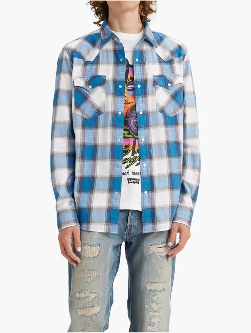 Levi's Blue Van Plaid Sea of Belize Classic Western Shirt