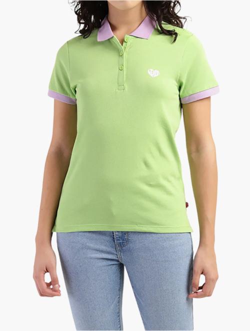 Levi's Light Green Solid Polo Shirt