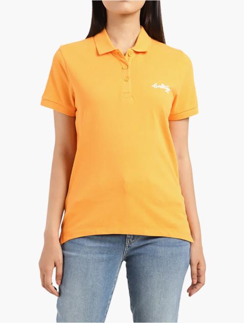 Levi's Orange Solid Polo T-shirt