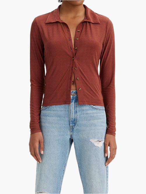 Levi's Cinnamon Brown Prima Button Up Top