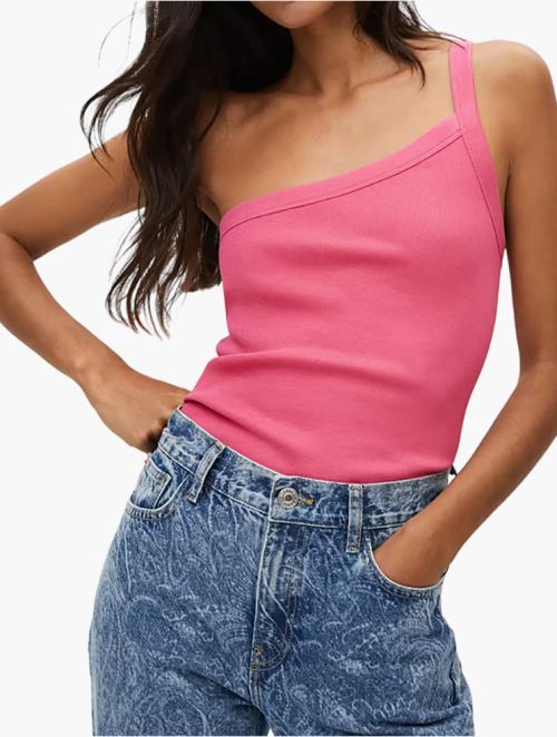 Mango Fuchsia Marsi One Shoulder Top