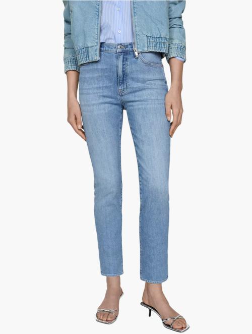 Mango Medium Blue Claudia Slim Cropped Jeans