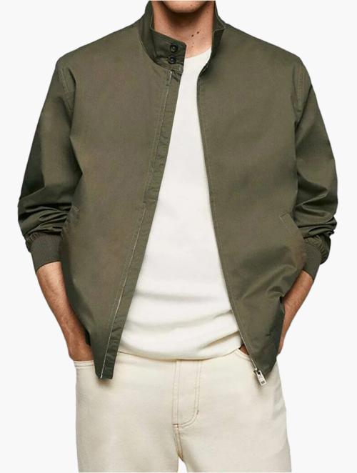 Mango Khaki Jon Between-Season Zippered Jacket