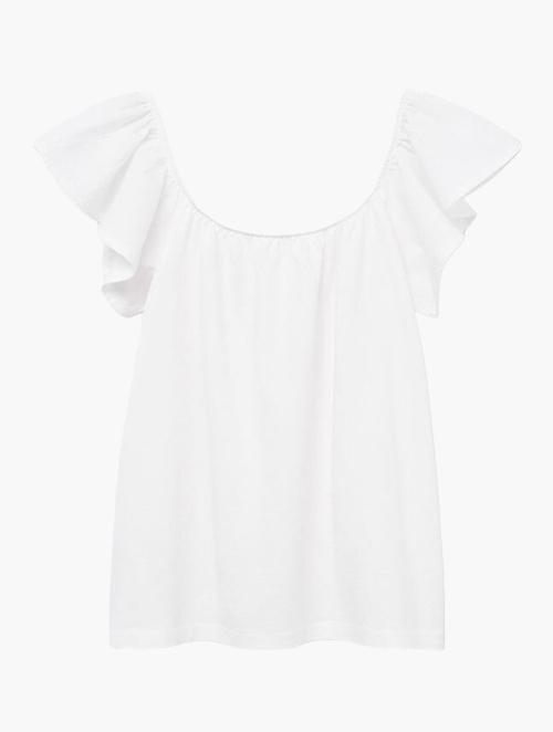 Mango White Camiseta Geminis Top
