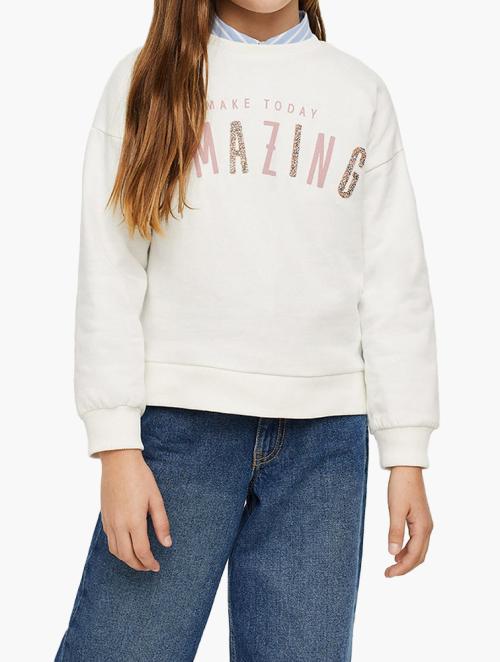 Mango White Joia Sweatshirt