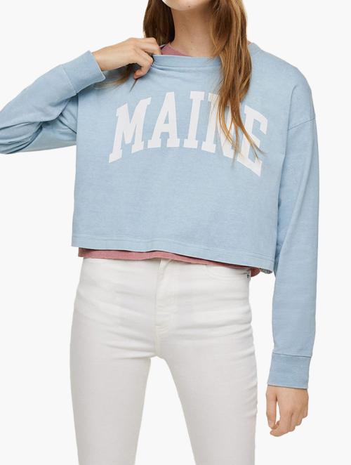 Mango Blue Crop Sweatshirt