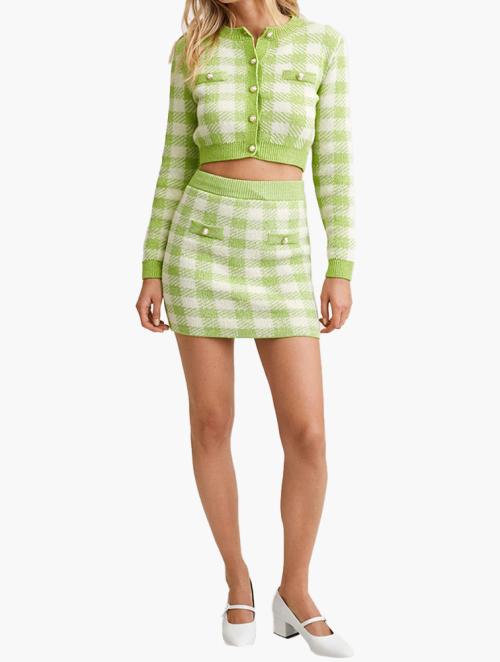 Mango Light Pastel Green Dotty Skirt