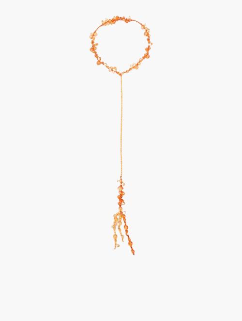 Mango Crystal bead necklace - orange