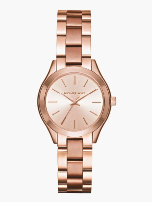 Michael Kors Rose Gold Round Slim Runway Watch