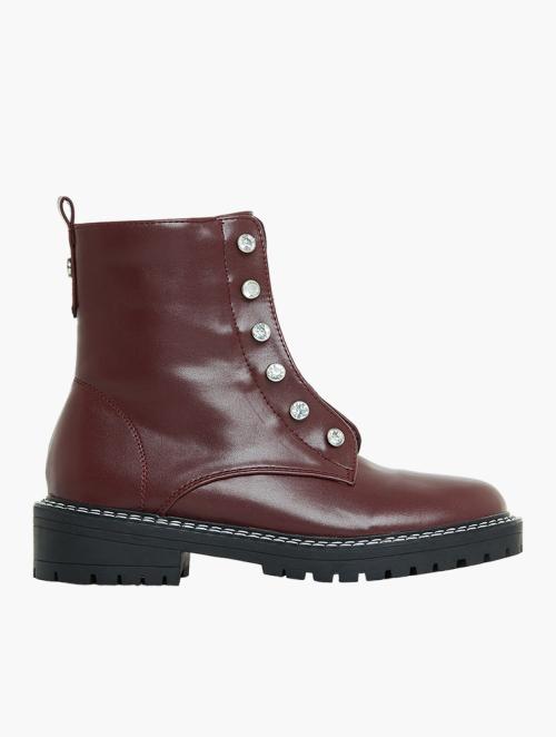 MILLA Notara Lace Up Boot - Burgundy