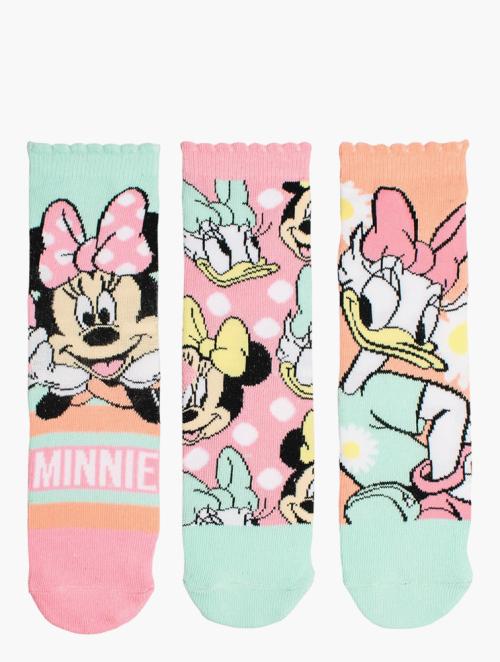 Minnie Mouse Multi Minnie Mouse Anklet Socks 6-8 Years 3 Pack