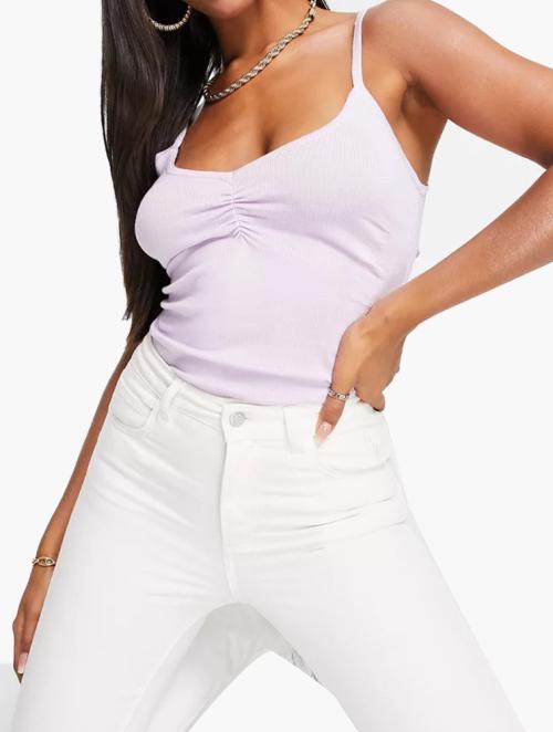 Missguided Purple Ruched Sides Bodysuit