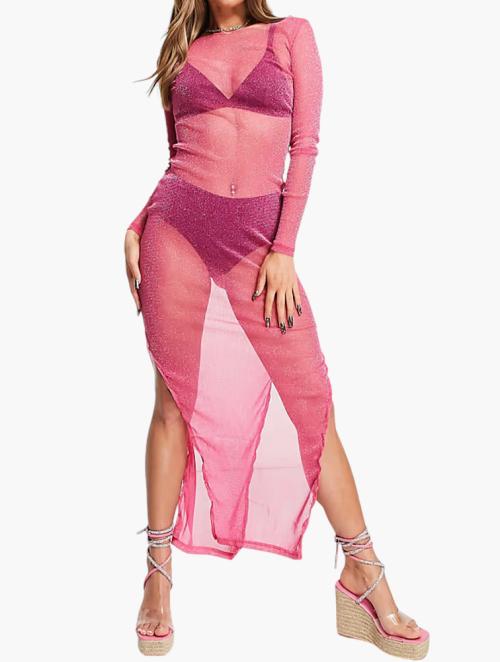 Missyempire Pink Glitter Maxi Dress