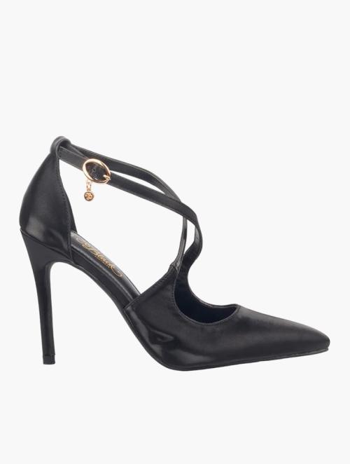 Miss Black Black Lola 10 Faux Patent Court Stiletto Shoes