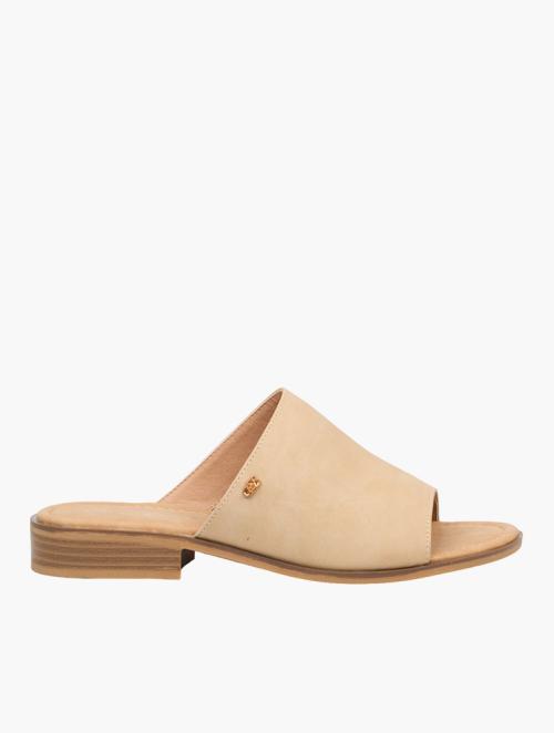 Miss Black Nude Micah 8 Faux Leather Slip On Sandals