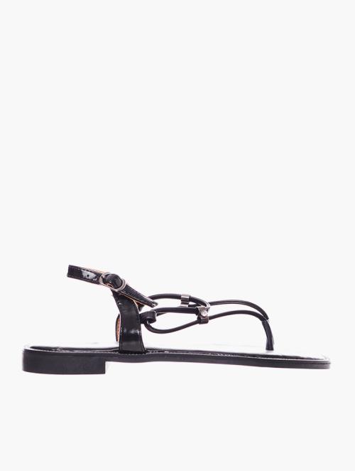 Miss Black Black Murano 7 Faux Leather Sandals
