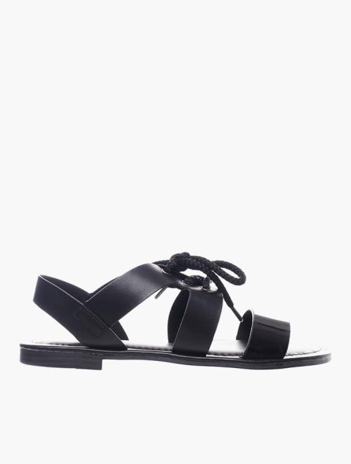 Miss Black Black Siena 4 Lace Up Sandals