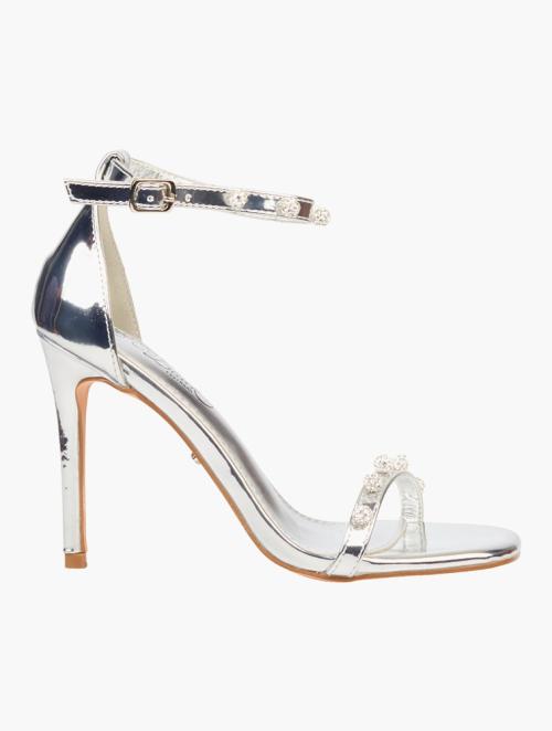 Miss Black Silver Snazz 2 Faux Leather Sandals