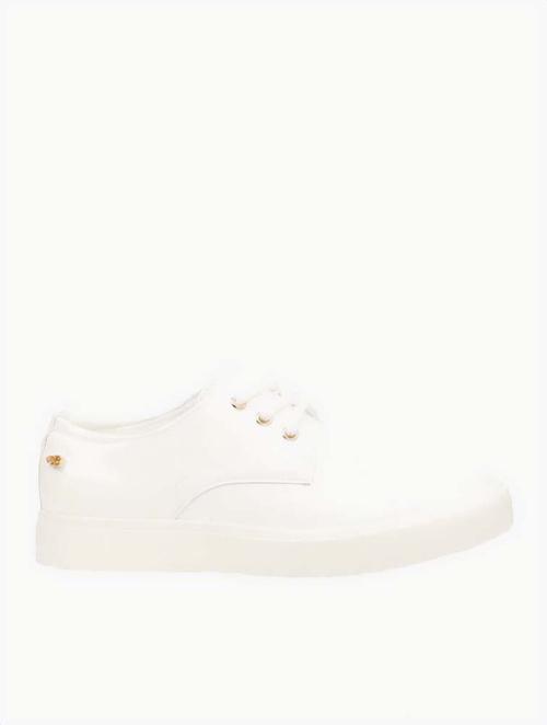 Miss Black White VENUS 2 Faux Patent Sneakers