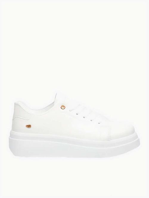 Miss Black White ZORA 6 Faux Patent Sneakers