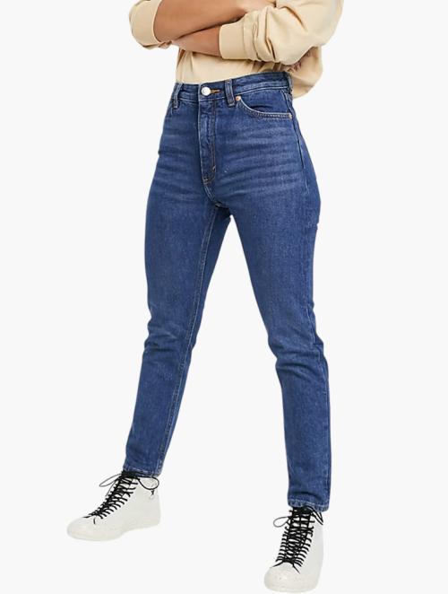 Monki Dusty Blue High Waist Mom Jeans