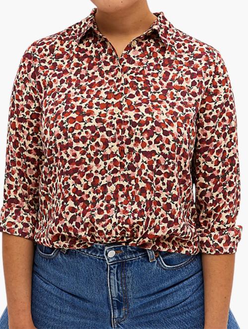 Monki Multi Floral Print Blouse