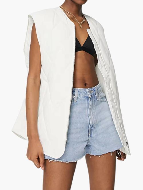 Monki Ecru Hanna Quilted Vest