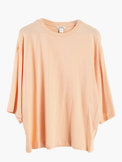 Monki Peach Cotton Oversized T-shirt