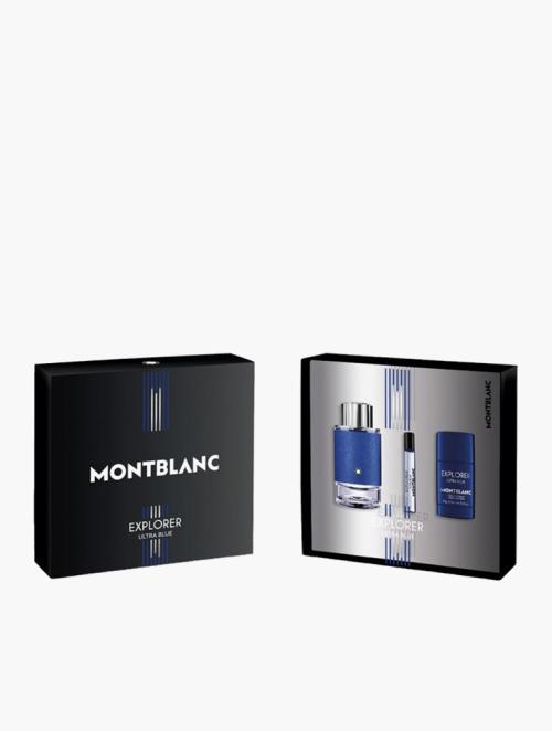 Mont Blanc Explorer Ultra Blue Gift Set 100ml Edp, 7.5ml Travel Spray & 75g Deo Stick